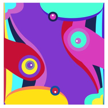 Kaynak için vektör renkli geometrik ve eğri arkaplan deseni