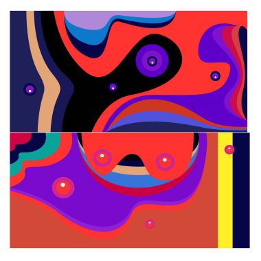 Kaynak için vektör renkli geometrik ve eğri arkaplan deseni