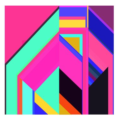 Kaynak için vektör renkli geometrik ve eğri arkaplan deseni