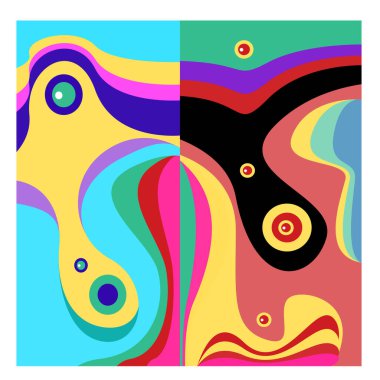 Kaynak için vektör renkli geometrik ve eğri arkaplan deseni