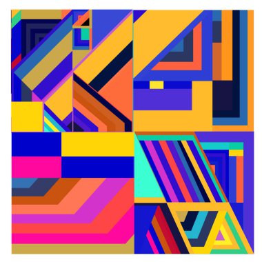 Kaynak için vektör renkli geometrik ve eğri arkaplan deseni