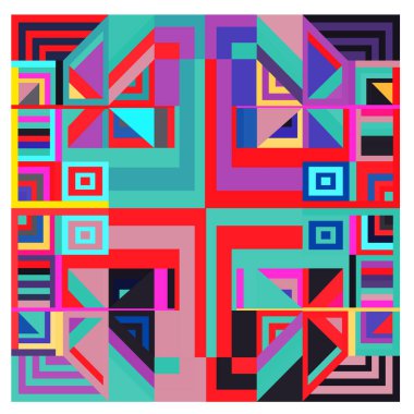 Kaynak için vektör renkli geometrik ve eğri arkaplan deseni