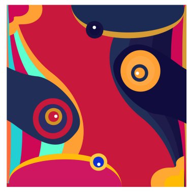 Kaynak için vektör renkli geometrik ve eğri arkaplan deseni