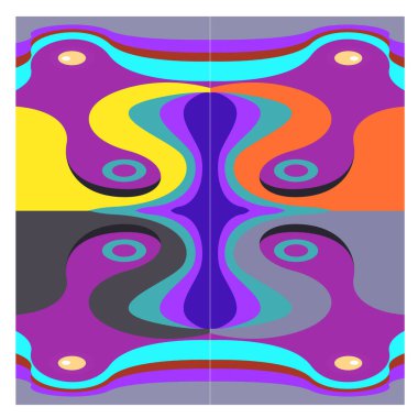 Kaynak için vektör renkli geometrik ve eğri arkaplan deseni