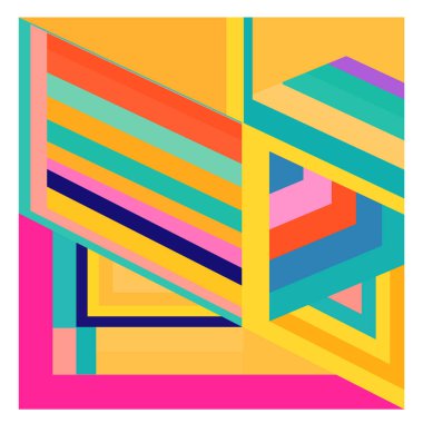 Kaynak için vektör renkli geometrik ve eğri arkaplan deseni