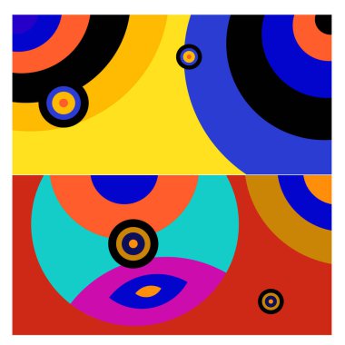 Kaynak için vektör renkli geometrik ve eğri arkaplan deseni