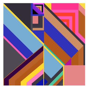 Kaynak için vektör renkli geometrik ve eğri arkaplan deseni