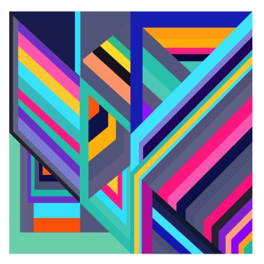 Kaynak için vektör renkli geometrik ve eğri arkaplan deseni