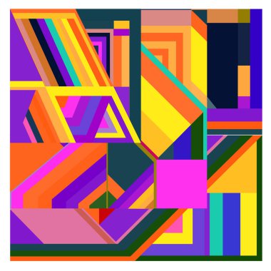 Kaynak için vektör renkli geometrik ve eğri arkaplan deseni