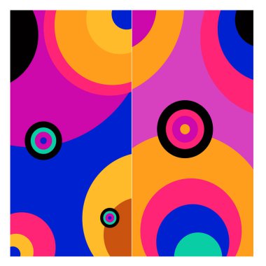 Kaynak için vektör renkli geometrik ve eğri arkaplan deseni