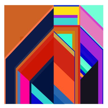 Kaynak için vektör renkli geometrik ve eğri arkaplan deseni