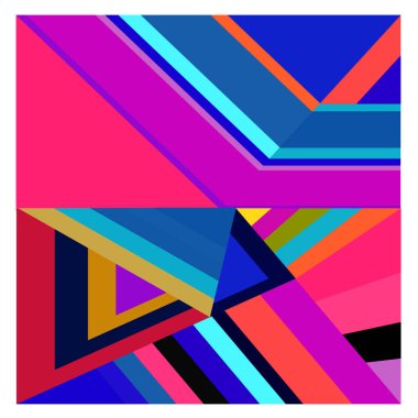 Kaynak için vektör renkli geometrik ve eğri arkaplan deseni