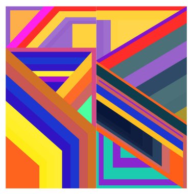 Kaynak için vektör renkli geometrik ve eğri arkaplan deseni