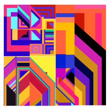 Kaynak için vektör renkli geometrik ve eğri arkaplan deseni