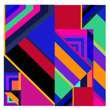 Kaynak için vektör renkli geometrik ve eğri arkaplan deseni