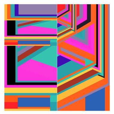 Kaynak için vektör renkli geometrik ve eğri arkaplan deseni