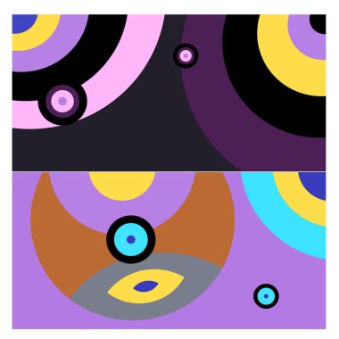 Kaynak için vektör renkli geometrik ve eğri arkaplan deseni