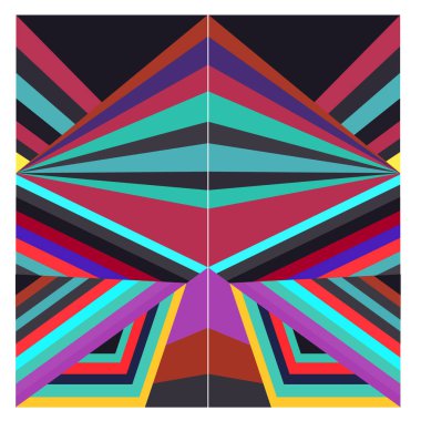 Kaynak için vektör renkli geometrik ve eğri arkaplan deseni