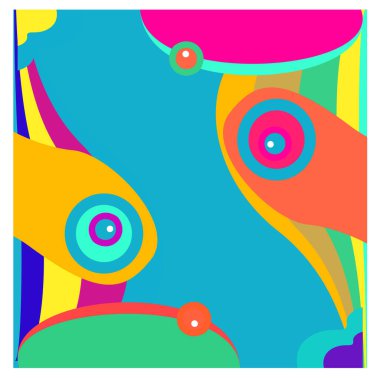 Kaynak için vektör renkli geometrik ve eğri arkaplan deseni