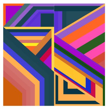 Kaynak için vektör renkli geometrik ve eğri arkaplan deseni