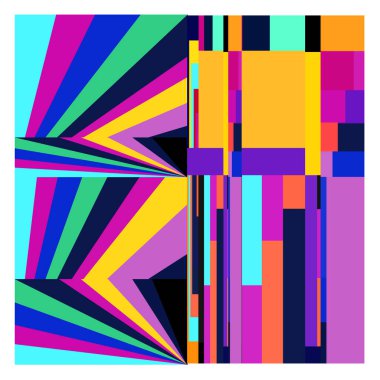 Kaynak için vektör renkli geometrik ve eğri arkaplan deseni