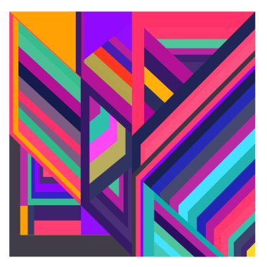 Kaynak için vektör renkli geometrik ve eğri arkaplan deseni