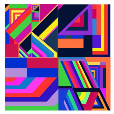 Kaynak için vektör renkli geometrik ve eğri arkaplan deseni