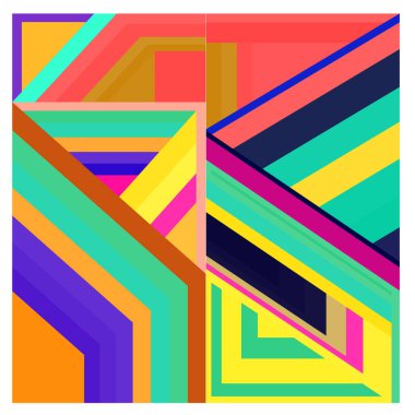 Kaynak için vektör renkli geometrik ve eğri arkaplan deseni