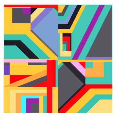 Kaynak için vektör renkli geometrik ve eğri arkaplan deseni