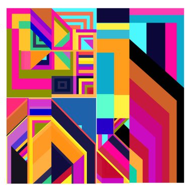 Kaynak için vektör renkli geometrik ve eğri arkaplan deseni