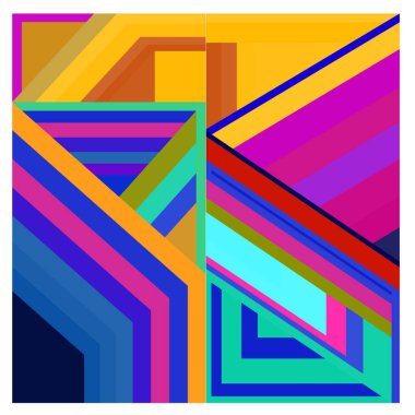 Kaynak için vektör renkli geometrik ve eğri arkaplan deseni