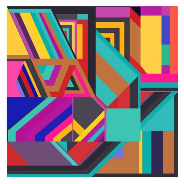 Kaynak için vektör renkli geometrik ve eğri arkaplan deseni