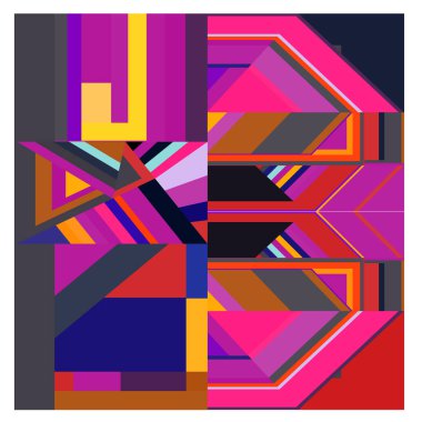 Kaynak için vektör renkli geometrik ve eğri arkaplan deseni