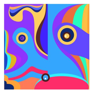 Kaynak için vektör renkli geometrik ve eğri arkaplan deseni