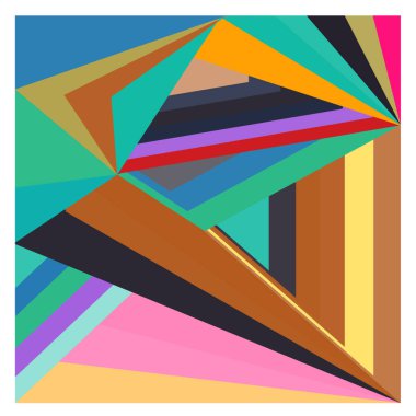 Kaynak için vektör renkli geometrik ve eğri arkaplan deseni