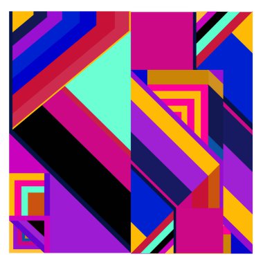 Kaynak için vektör renkli geometrik ve eğri arkaplan deseni