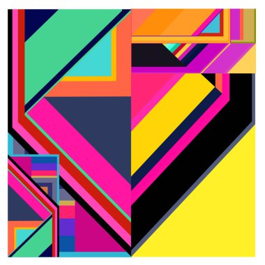 Kaynak için vektör renkli geometrik ve eğri arkaplan deseni