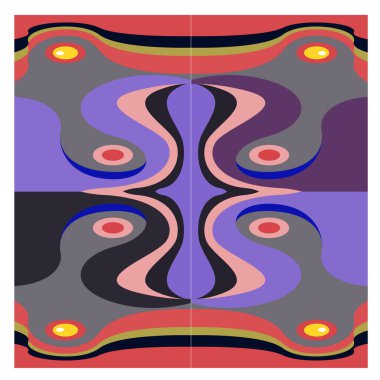 Kaynak için vektör renkli geometrik ve eğri arkaplan deseni