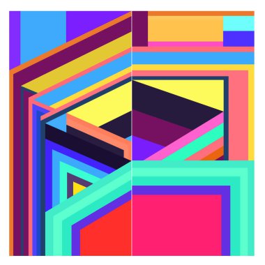 Kaynak için vektör renkli geometrik ve eğri arkaplan deseni