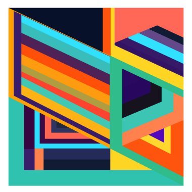 Kaynak için vektör renkli geometrik ve eğri arkaplan deseni