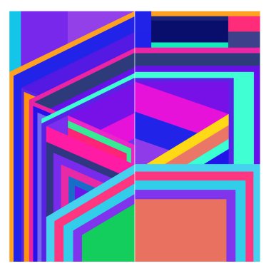 Kaynak için vektör renkli geometrik ve eğri arkaplan deseni