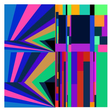 Kaynak için vektör renkli geometrik ve eğri arkaplan deseni