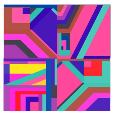 Kaynak için vektör renkli geometrik ve eğri arkaplan deseni