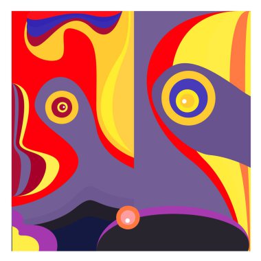 Kaynak için vektör renkli geometrik ve eğri arkaplan deseni