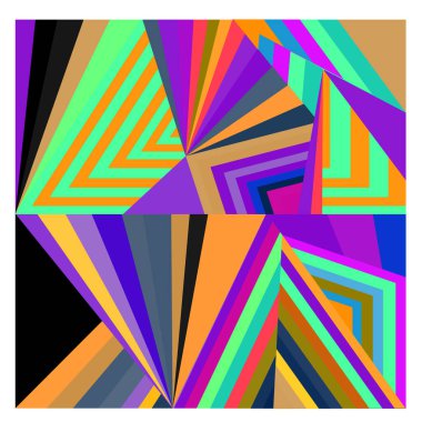 Kaynak için vektör renkli geometrik ve eğri arkaplan deseni