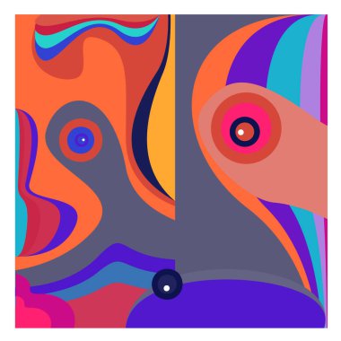 Kaynak için vektör renkli geometrik ve eğri arkaplan deseni