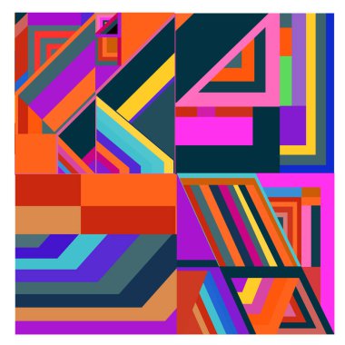 Kaynak için vektör renkli geometrik ve eğri arkaplan deseni