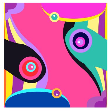 Kaynak için vektör renkli geometrik ve eğri arkaplan deseni