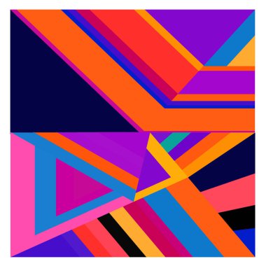 Kaynak için vektör renkli geometrik ve eğri arkaplan deseni