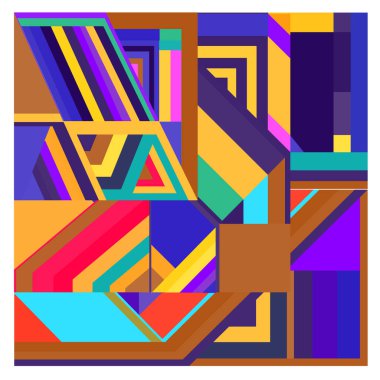 Kaynak için vektör renkli geometrik ve eğri arkaplan deseni